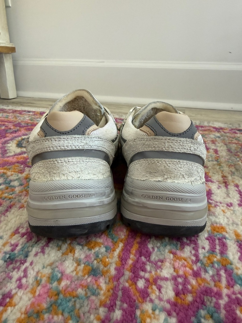 Golden Goose White and Gray Dad-Style Star Sneakers - Picture 7 of 10